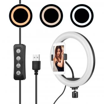 Luz Anular LED 10” con Soporte para Smartphone