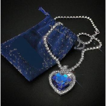 Bijoux Coeur en Cristal Bleu