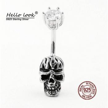 Piercing Gótico de Ombligo en Plata 925