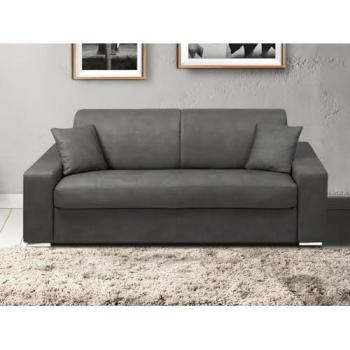 Canapé 4 places en tissu gris EMIR