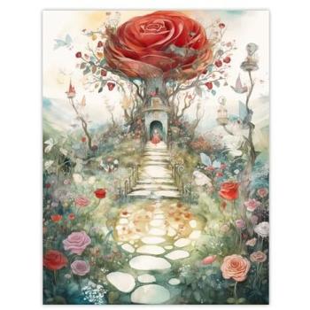 Magical Wonderland Red Rose Queen Hearts Canvas – Premium Wall Art