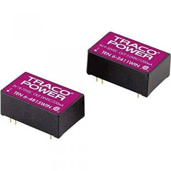 TracoPower TEN 6-4821WIN Convertitore DC/DC da circuito stampato 48 V/DC a 5 V/DC e -5 V/DC, 500 mA, 6 W, con 2 uscite