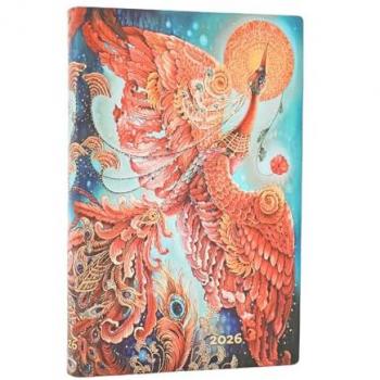 Paperblanks 2026 Mini Firebird Diary 12  Month Soft Cover Flexi, none