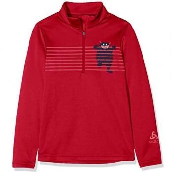 Odlo Kinder Leichter 1/2-Zip-Carve-Midlayer, Cerise-Druck, Mod. FW19