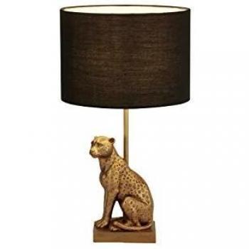 1 Light Leopard Table Lamp with Black Shade