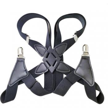 Men's Heavy Duty Elastic Suspenders with X-Back Design