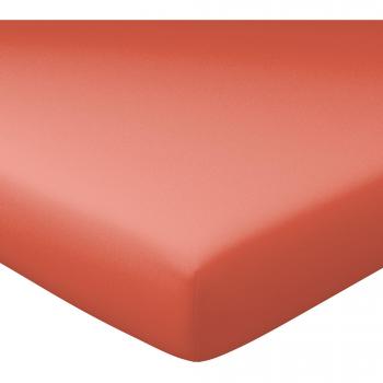 Drap-housse en coton orange 180x200 grand bonnet