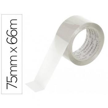 Cinta Adhesiva Polipropileno Transparente Q-Connect 66m x 75mm