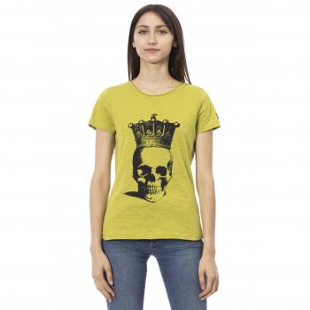 Trussardi Women's Green T-Shirt with Front Print