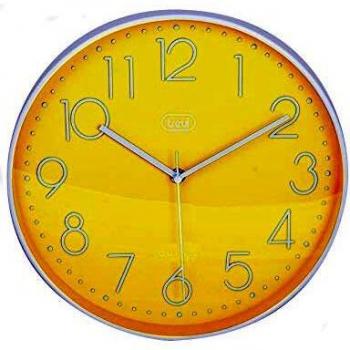 Trevi OM 3508 Quartz Wall Clock 30 cm, Colore Giallo