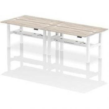 Air Back-to-Back Height Adjustable 4 Person Bench Desk