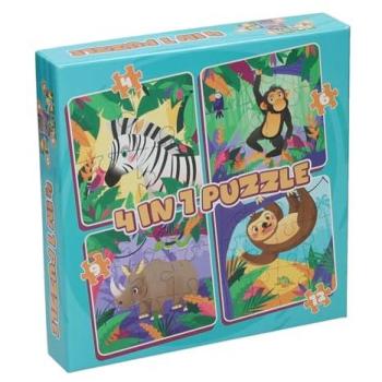Wins Holland Dierenspel 4-in-1 Legpuzzel – 12 onderdelen
