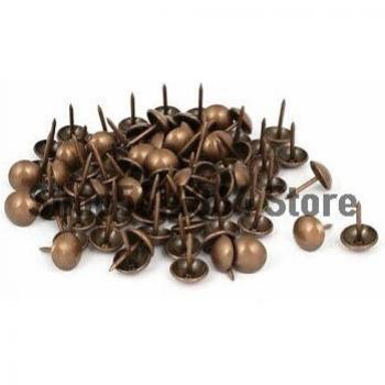 7/16-inch Dia Copper Tone Dome Head Thumb Tacks, 100pcs