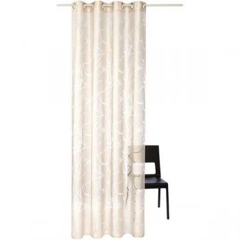Gardinen MY HOME “Anna” – 145 cm, Ösen 140 cm, beige (Sand), Bestseller, Äste‑Motiv, Polyester