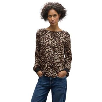 Bunte Viskose-Langarmbluse STREET ONE – Damen 44 Braun