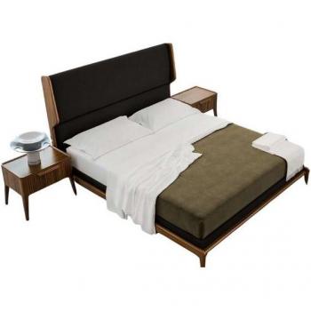 Europäisches Luxus‑Schlafzimmer‑Set „Kiesel“ – Bett + 2 Nachttische