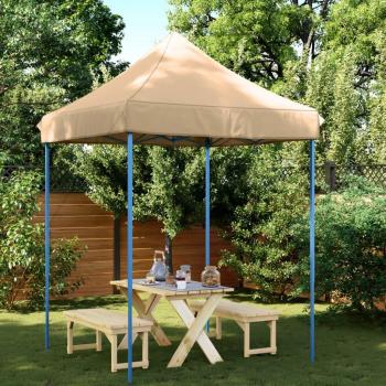 Beige Pop-Up Tent for Events 200x200x306 cm