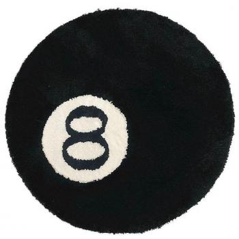 Tapis de Bain Antidérapant Billard 8 Ball Noir 60x60cm