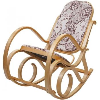 Sillón Giratorio de Madera con Acabado Roble