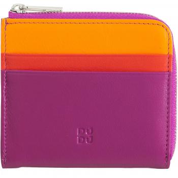 Cartera compacta Dudu de cuero para mujer con cremallera