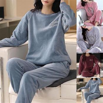 Pyjama Long Manche Velours Corail