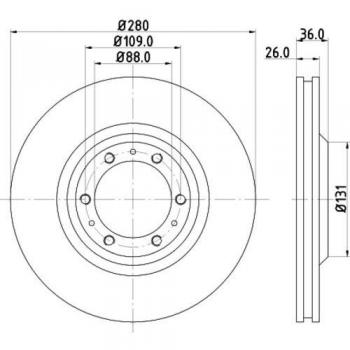 Disco freno HELLA 8DD 355 106-001