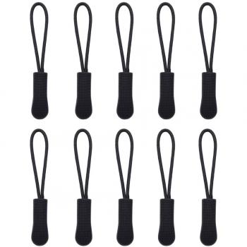 Cerniera Lampo Estensione con Cordone Tira, Nero (confezione da 10)