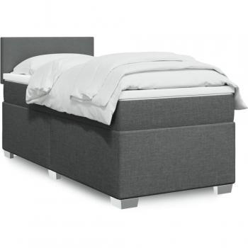 Letto a molle con materasso grigio scuro 100x200 cm