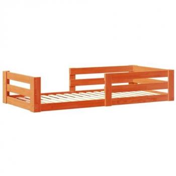 70x140 cm Wax Brown Solid Pine Bed Frame without Mattress