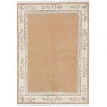 Tapis rectangulaire en laine 90x160 abricot fait main