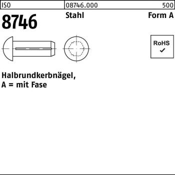 Halbrundkerbnagel ISO 8746 Fase 3 x 6 mm 5000 Stück