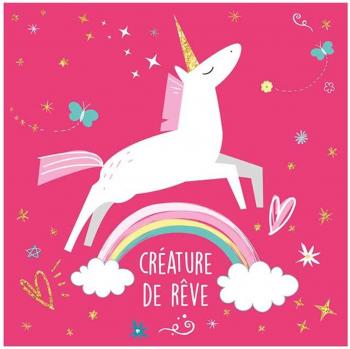 Magische Einhornleinwand – 30x30 cm in hellrosa