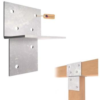 GeZu Impex Wooden T‑Connector Bracket (71×71 mm) – Hot Dip Galvanized