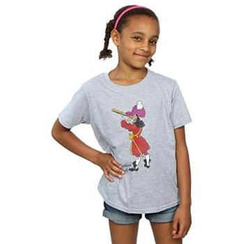 Captain Hook & Peter Pan Youth Cotton Tee – Grey, Size 5‑6