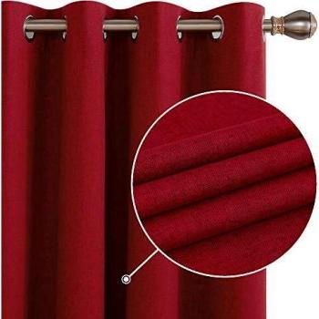 Tende Interni Deconovo Lino Oscurante Rosso 2 Pannelli 117x183 cm
