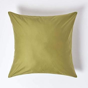 Funda Premium Verde Oliva Homescapes Algodón Egipcio 1000 Hilos 80x80 cm