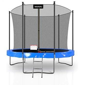 Trampoline de jardin 10FT avec matelas bleu/noir