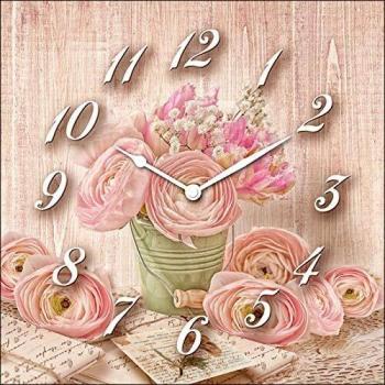 Orologio Lupia Legno Oro Quadrato 30x30 cm 166385