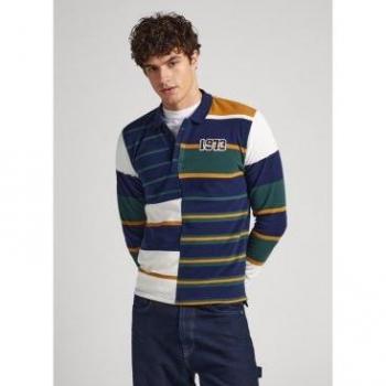 Polo Hombre Lenón Manga Larga con Estilo Marino Pepe Jeans