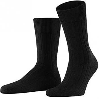 Falke Black Virgin Wool Socks for Men