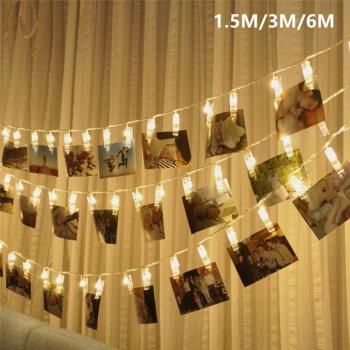 LED Girlande mit Clips für Fotos