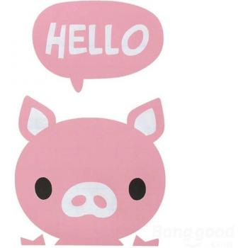Mini pegatinas de vinilo Hello Pig para decoración de dormitorios