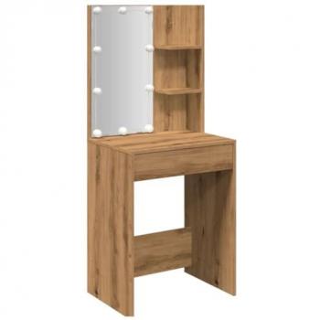 Artisan Oak LED Dressing Table with RGB Lights, 60x40x140 cm