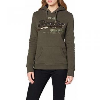 Superdry Ada Sudadera y Pantalones de Lounge, Verde (Washed Khaki Gvk), 42