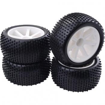 12mm Hub Plastic Wheel and Rubber Tire Kit for 1:10 RC Buggy Truggy