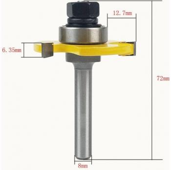 Mèches de toupie pour assemblage en bois, tige de 8mm