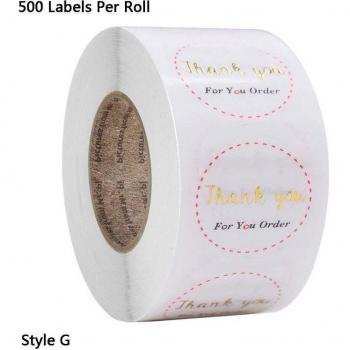 500 autocollants transparents Merci pour votre commande pour Scrapbooking