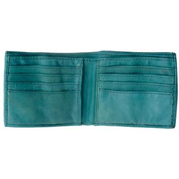Portafoglio Uomo Classico Verde Malachite in Pelle Vissuta DUDU