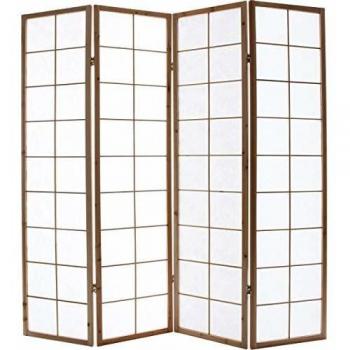 Miliboo Paravent Japonais en Bois, Papier de Riz