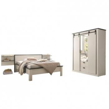 Furn.Design 4-teiliges Schlafzimmer Set Stove in weißer Pinie